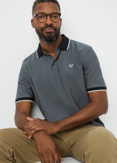 Lincoln Navy Textured Smart Polo Shirt