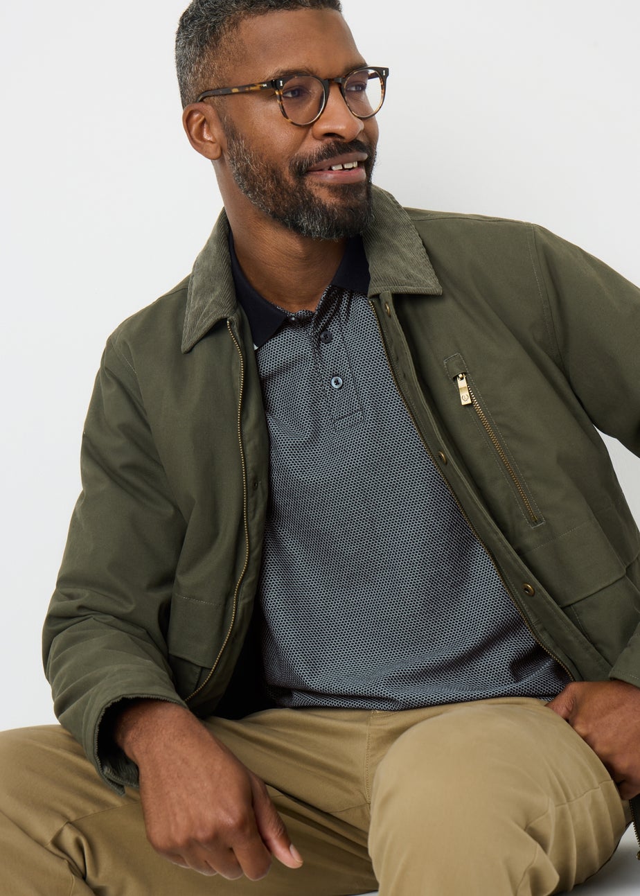 Lincoln Navy Textured Smart Polo Shirt