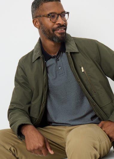 Lincoln Navy Textured Smart Polo Shirt