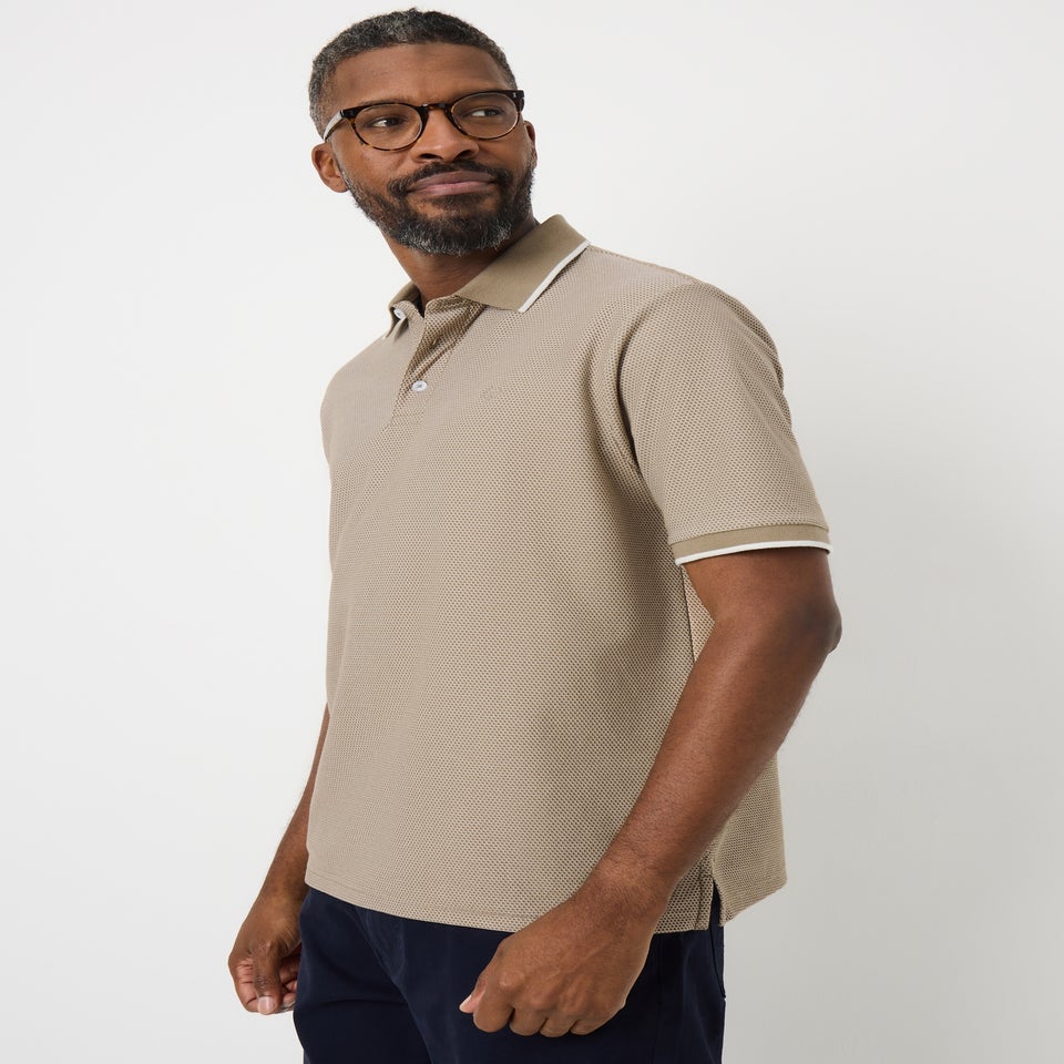 Lincoln Stone Textured Smart Polo Shirt