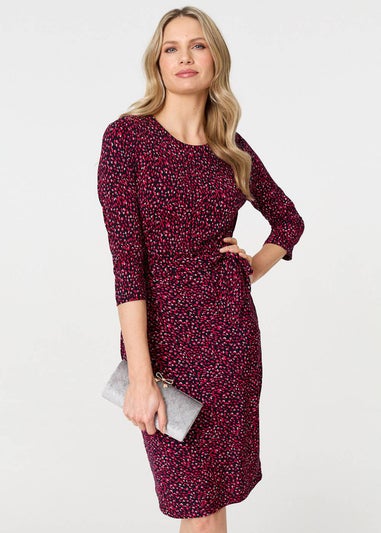 Izabel London Pink Animal Print Knot Short Dress