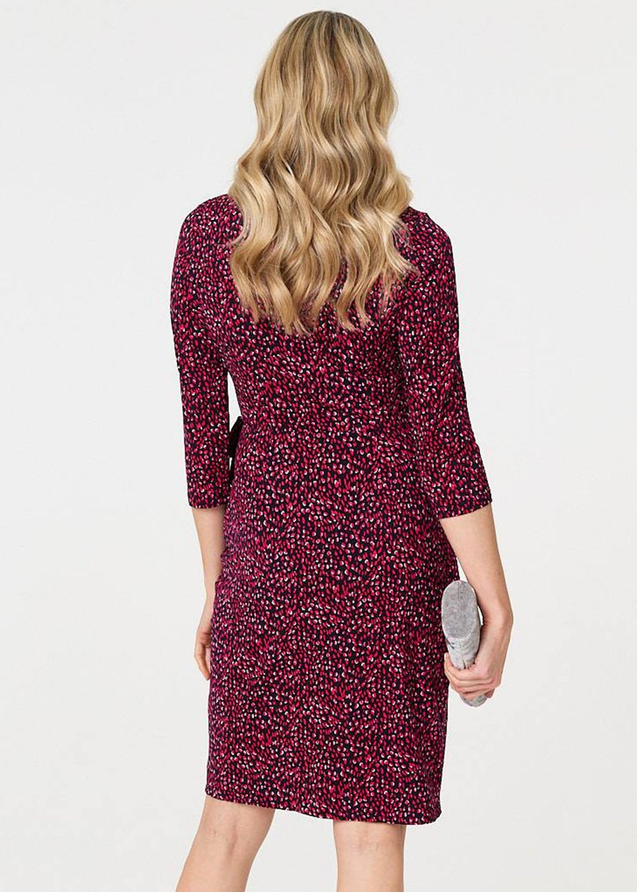 Izabel London Pink Animal Print Knot Short Dress