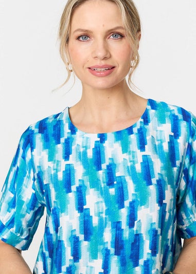 Izabel London Blue Printed Blouse