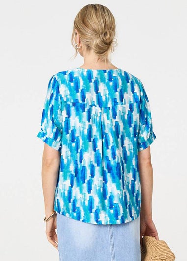 Izabel London Blue Printed Blouse