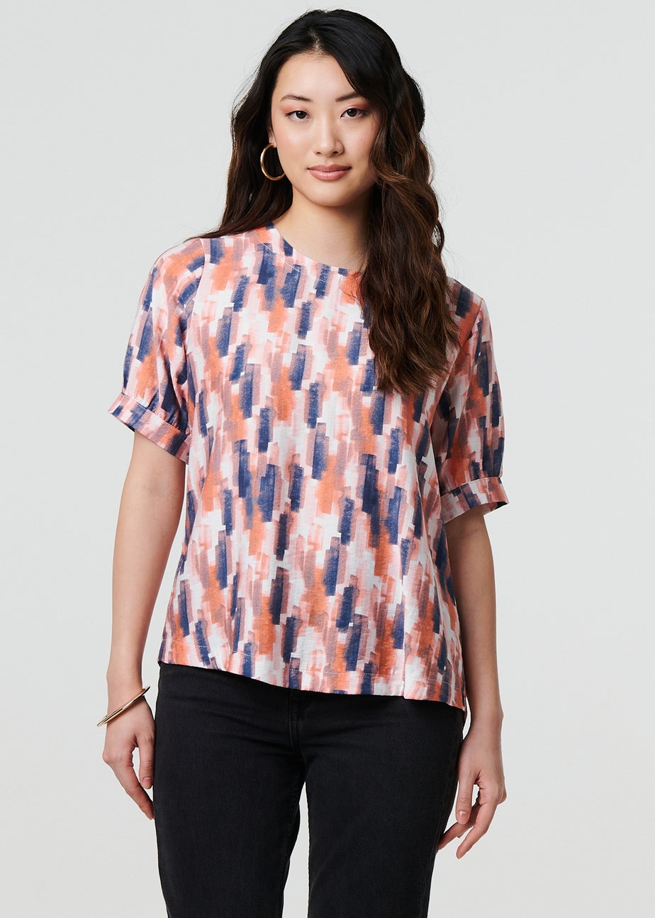 Izabel London Orange Printed Blouse