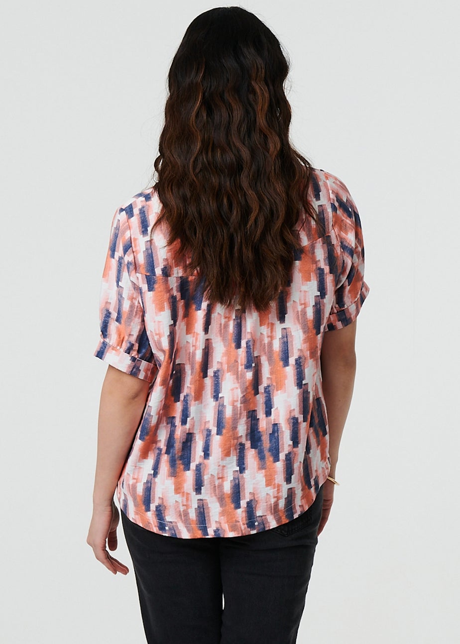 Izabel London Orange Printed Blouse