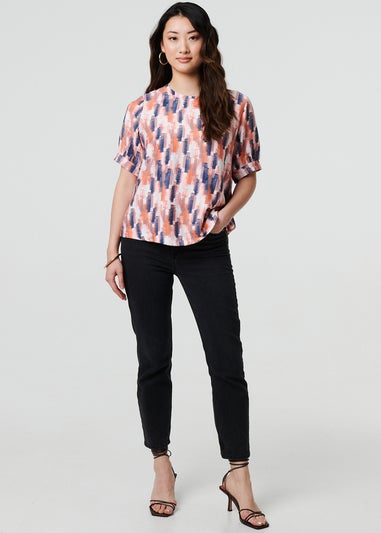 Izabel London Orange Printed Blouse