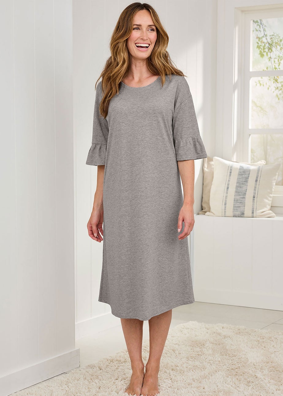 Cotton Traders Multi 2 Pack Ruffle Sleeve Nightdresses