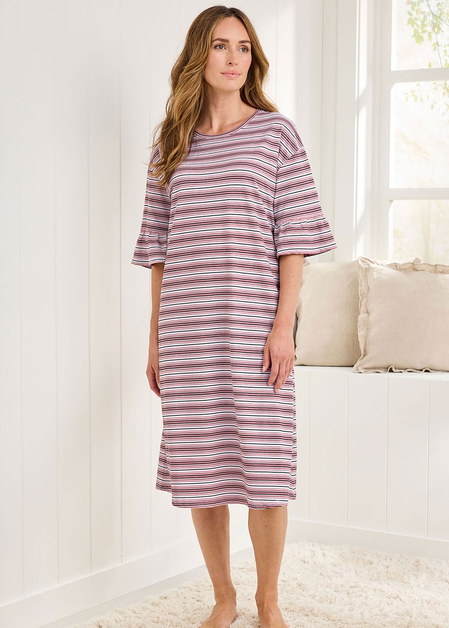 Cotton Traders Multi 2 Pack Ruffle Sleeve Nightdresses