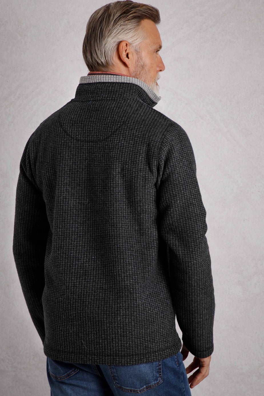 Weird Fish Black Newark 1/4 Zip Grid Fleece