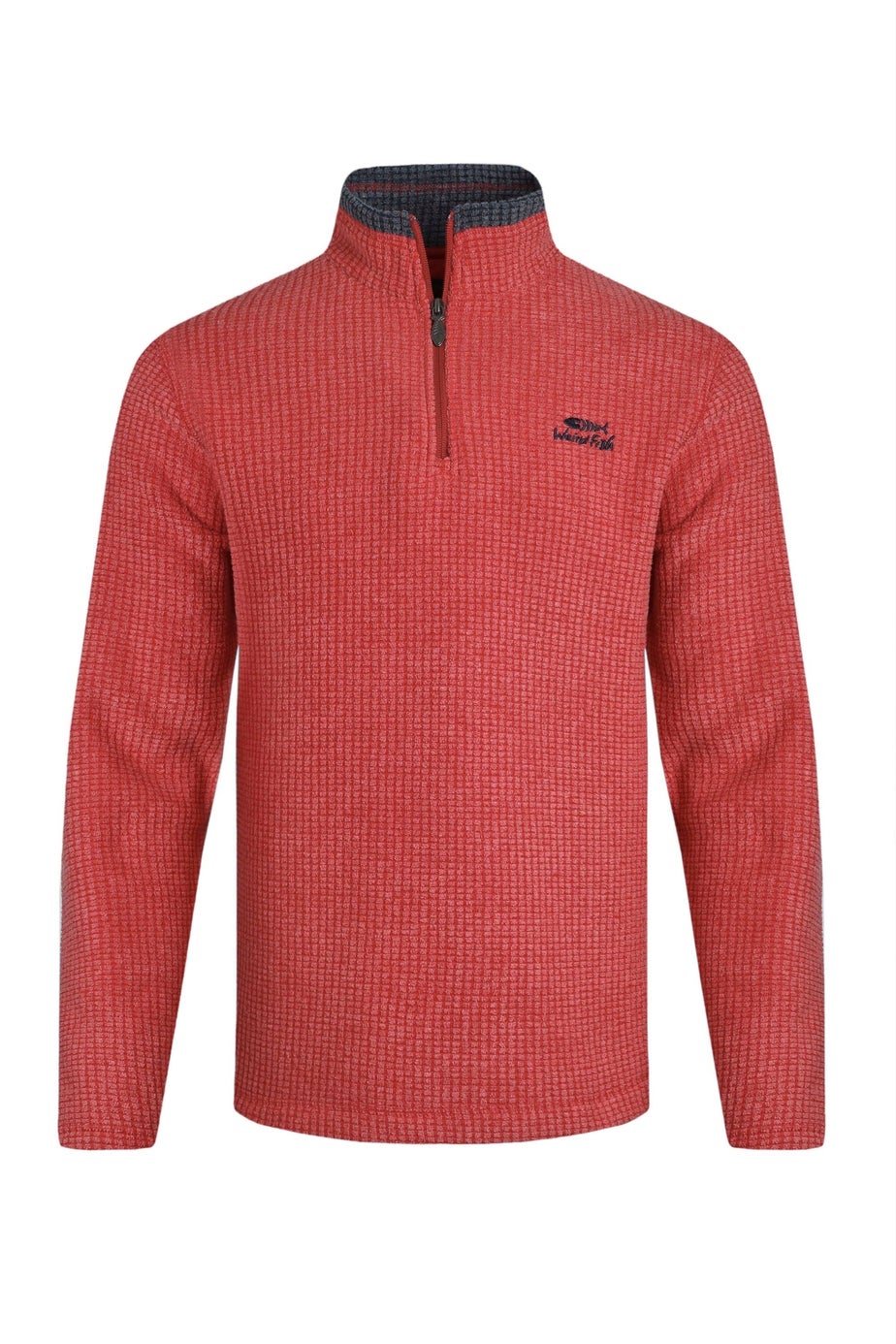 Weird Fish Red Newark 1/4 Zip Grid Fleece