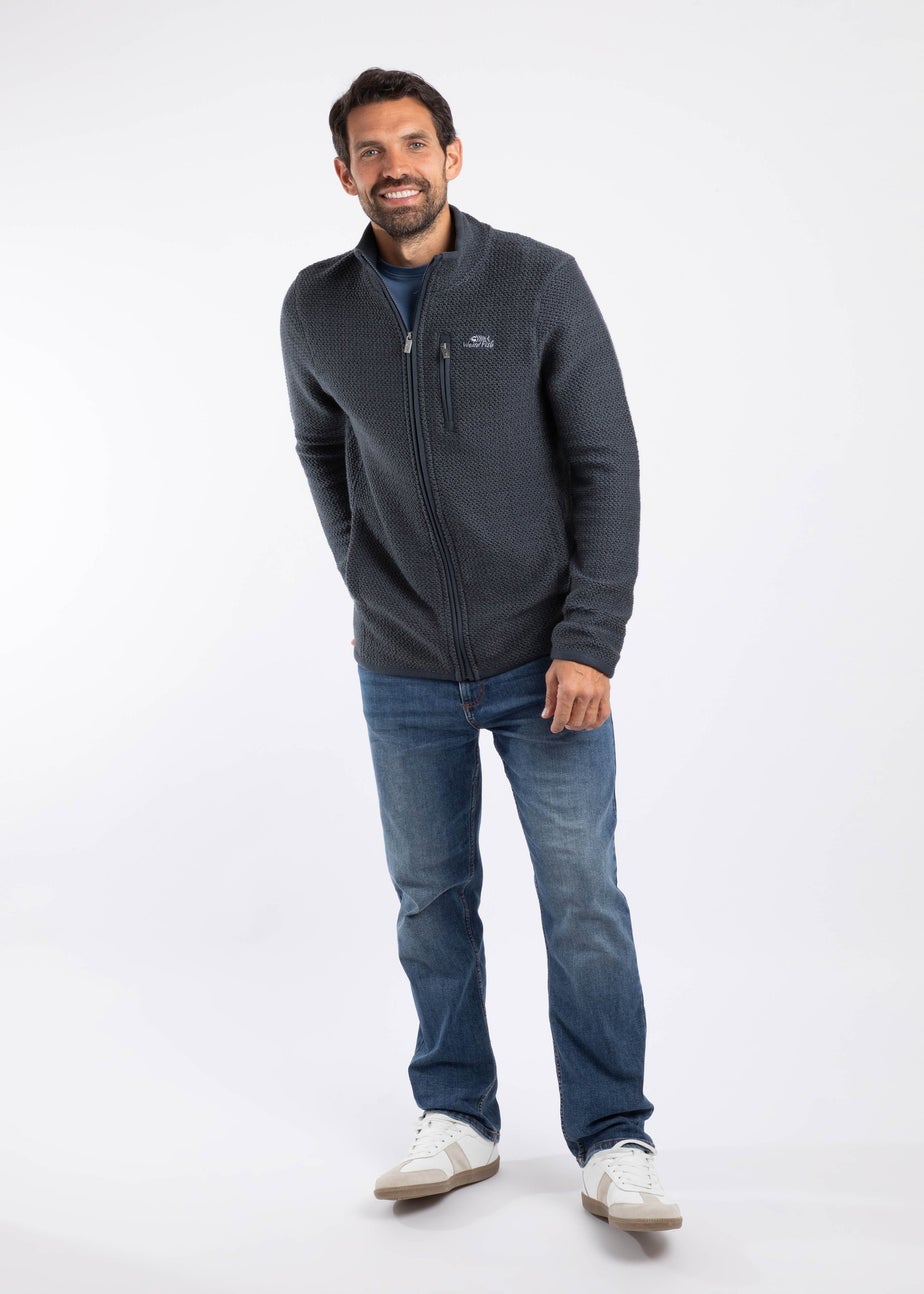 Weird Fish Navy Transom Full Zip Macaroni