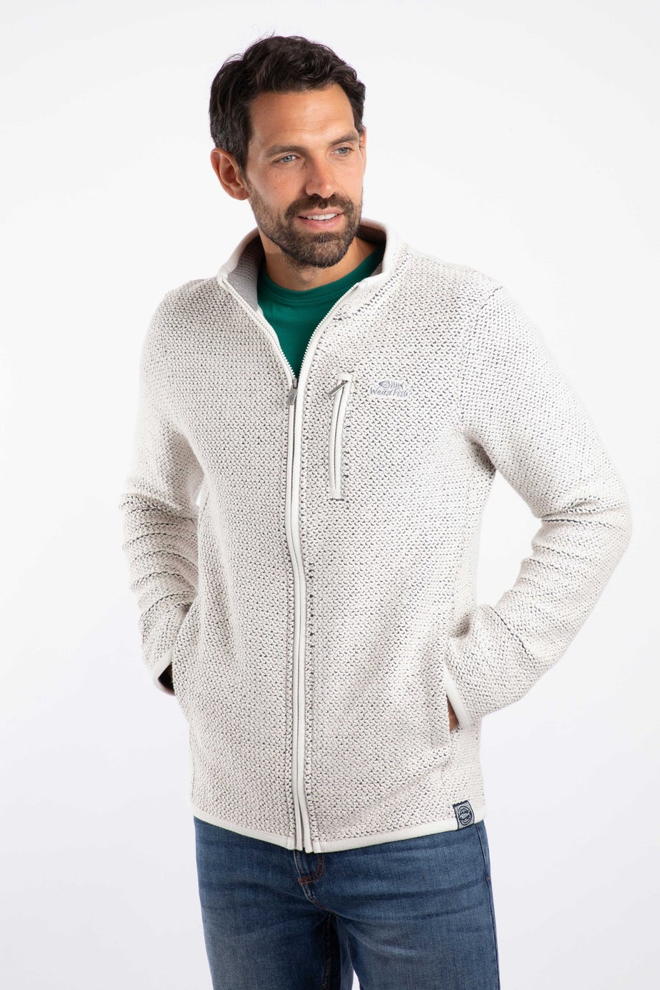 Weird Fish Cream Transom Full Zip Macaroni