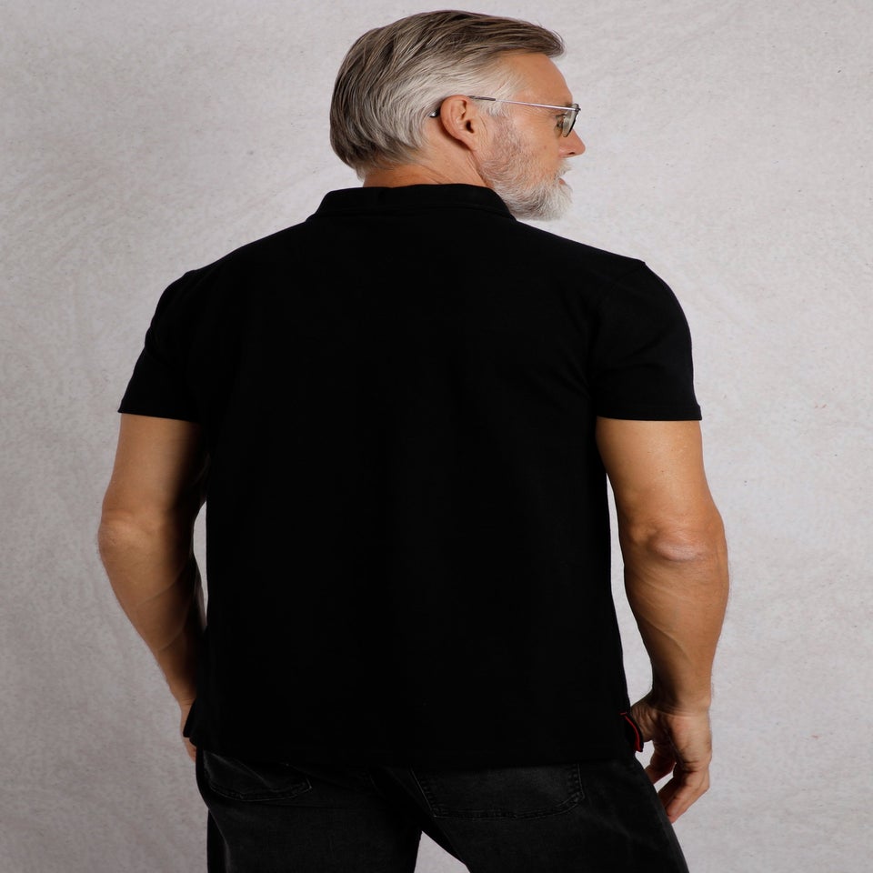 Weird Fish Black Miles Pique Polo