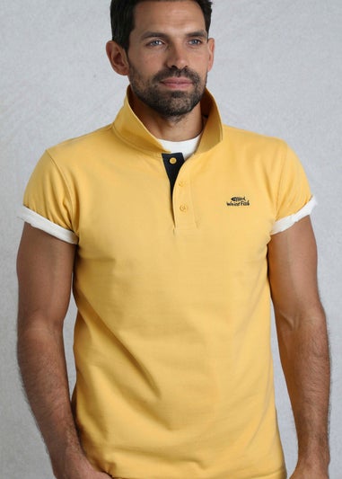 Weird Fish Yellow Miles Pique Polo