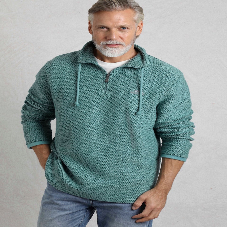 Weird Fish Blue Cruiser 1/4 Zip Macaroni