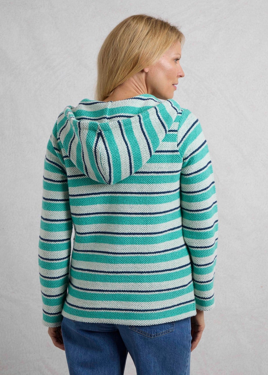 Weird Fish Blue Ally 1/4 Zip Stripe Hoodie