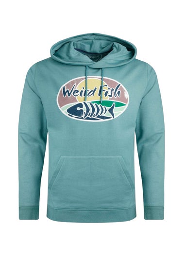 Weird Fish Blue Bryant Front Print Graphic Popover Hoodie