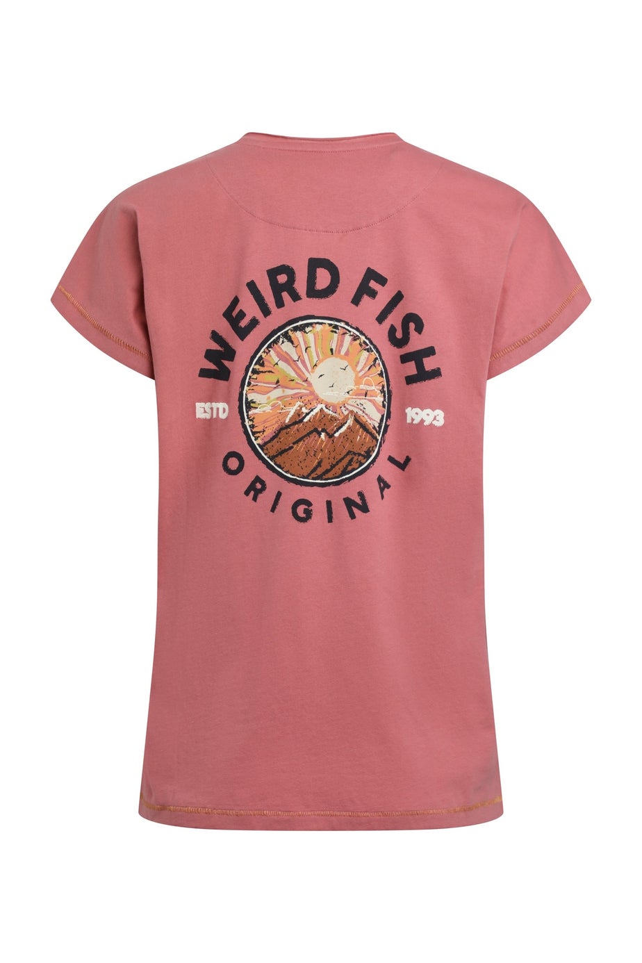 Weird Fish Pink Sunset Summit Back Print Graphic T-Shirt