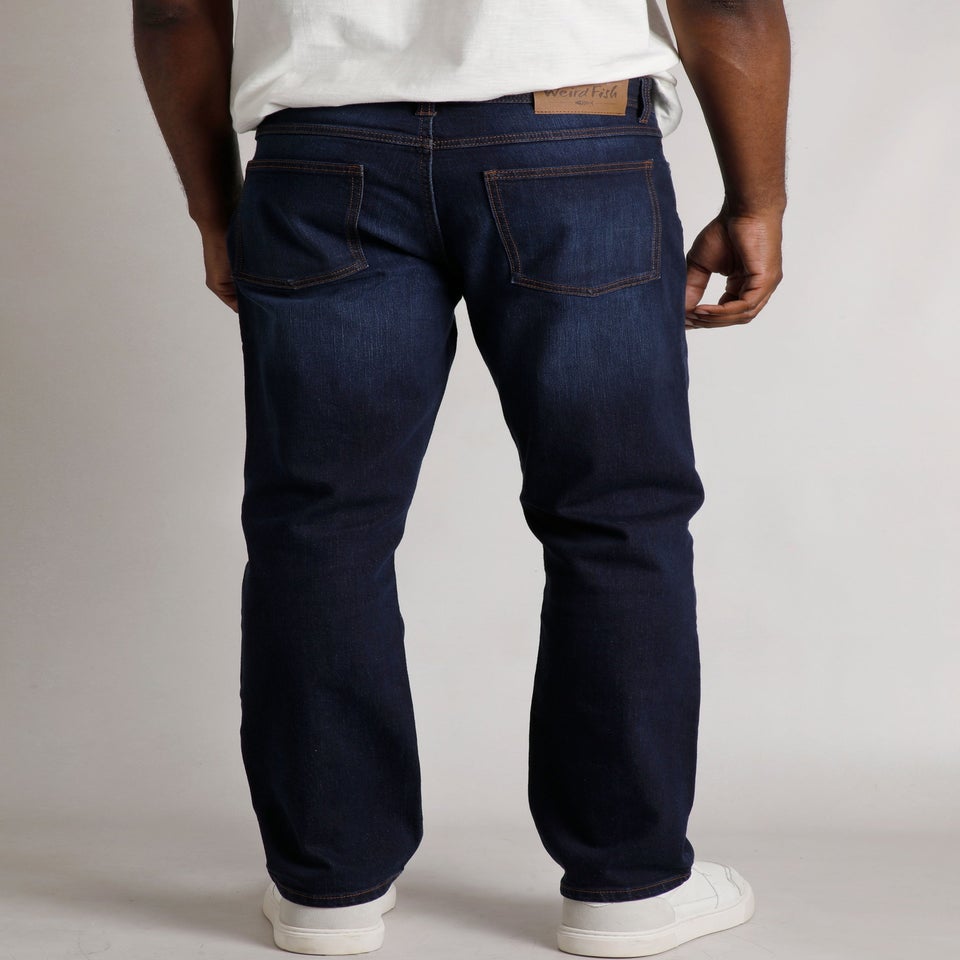 Weird Fish Denim Blue Eddie Straight Leg Denim Jeans
