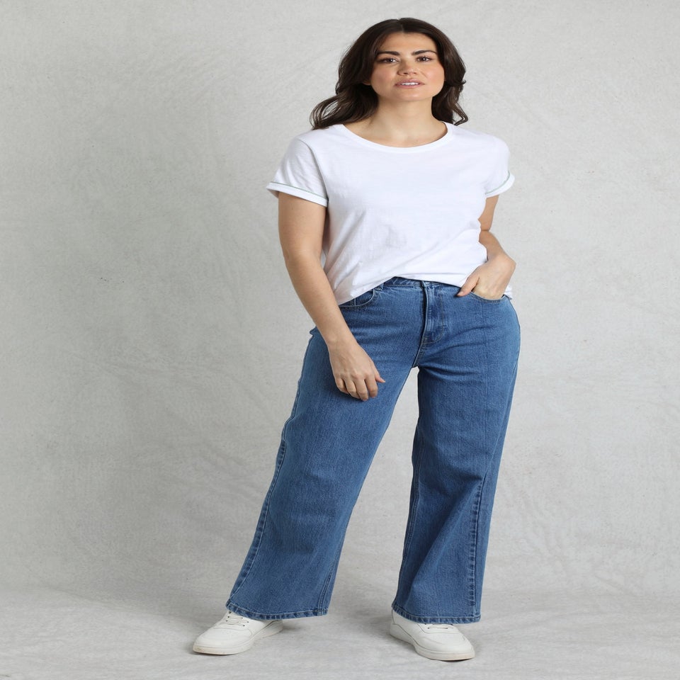 Weird Fish Blue Corine Wide Leg Denim Jeans