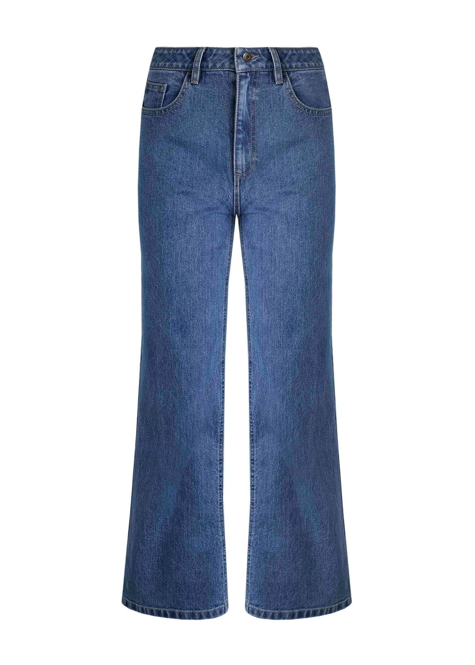 Weird Fish Blue Corine Wide Leg Denim Jeans