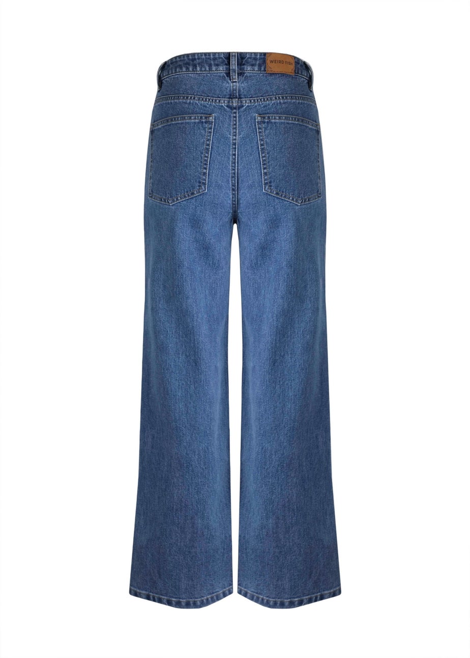 Weird Fish Blue Corine Wide Leg Denim Jeans