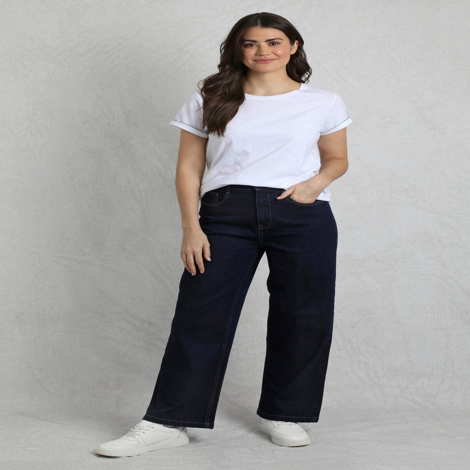 Weird Fish Denim Blue Corine Wide Leg Denim Jeans