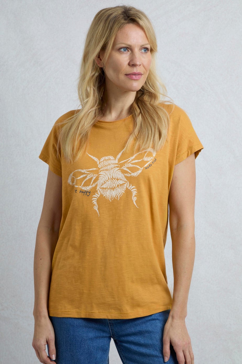 Weird Fish Amber Fern Bee Front Print Graphic T-Shirt