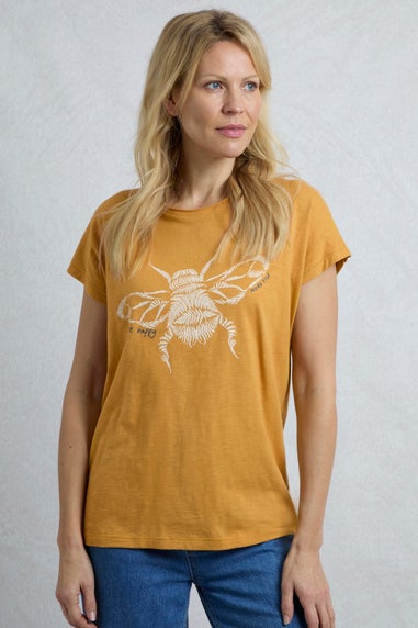 Weird Fish Amber Fern Bee Front Print Graphic T-Shirt