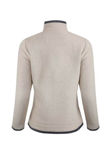 Weird Fish Cream Beye 1/4 Zip Grid Fleece