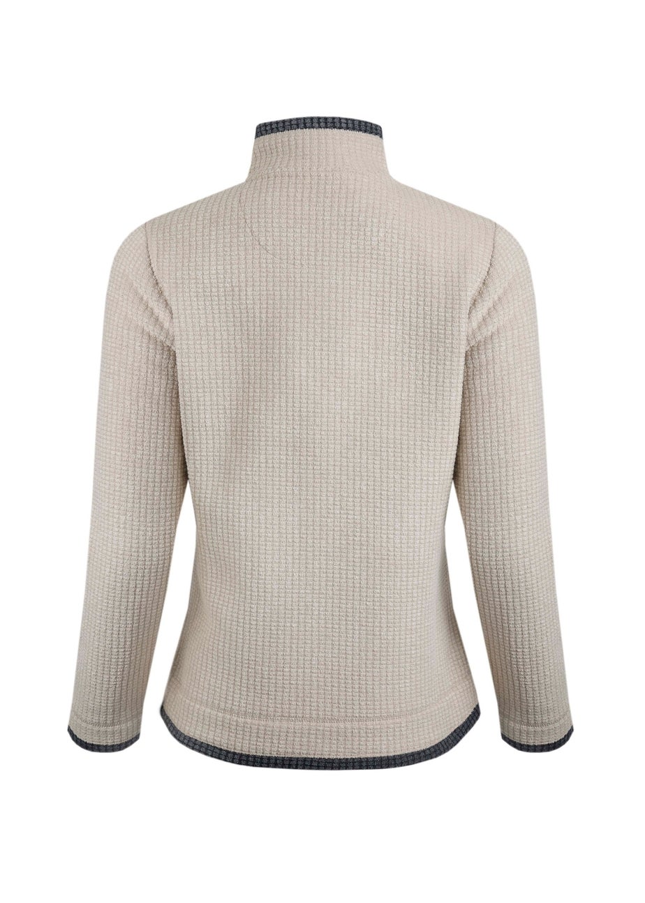 Weird Fish Cream Beye 1/4 Zip Grid Fleece