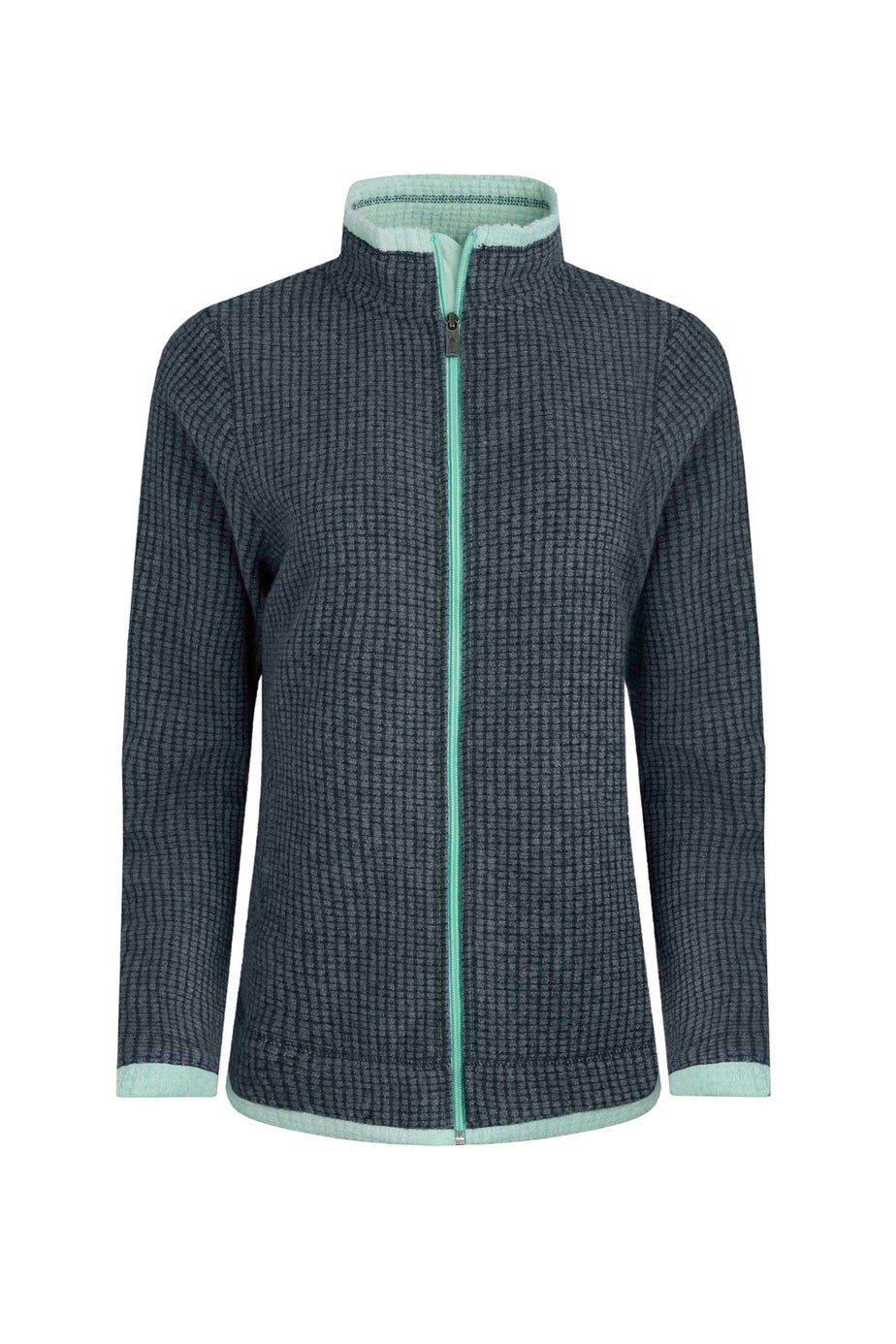 Weird Fish Navy Ariana Full Zip Grid Fleece