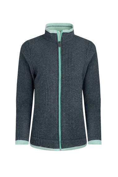 Weird Fish Navy Ariana Full Zip Grid Fleece