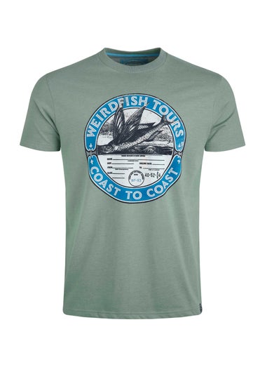 Weird Fish Green Coasting Front Print Graphic T-Shirt