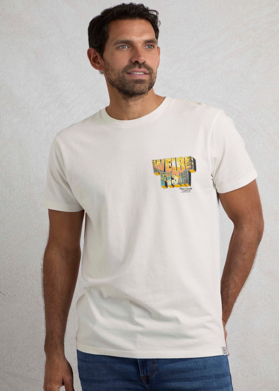 Weird Fish Cream Wild Life Back Print Graphic T-Shirt