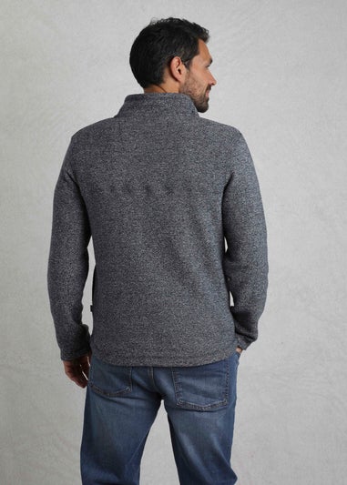 Weird Fish Navy Laramie 1/4 Zip Snow Marl Fleece