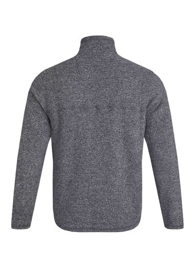 Weird Fish Navy Laramie 1/4 Zip Snow Marl Fleece