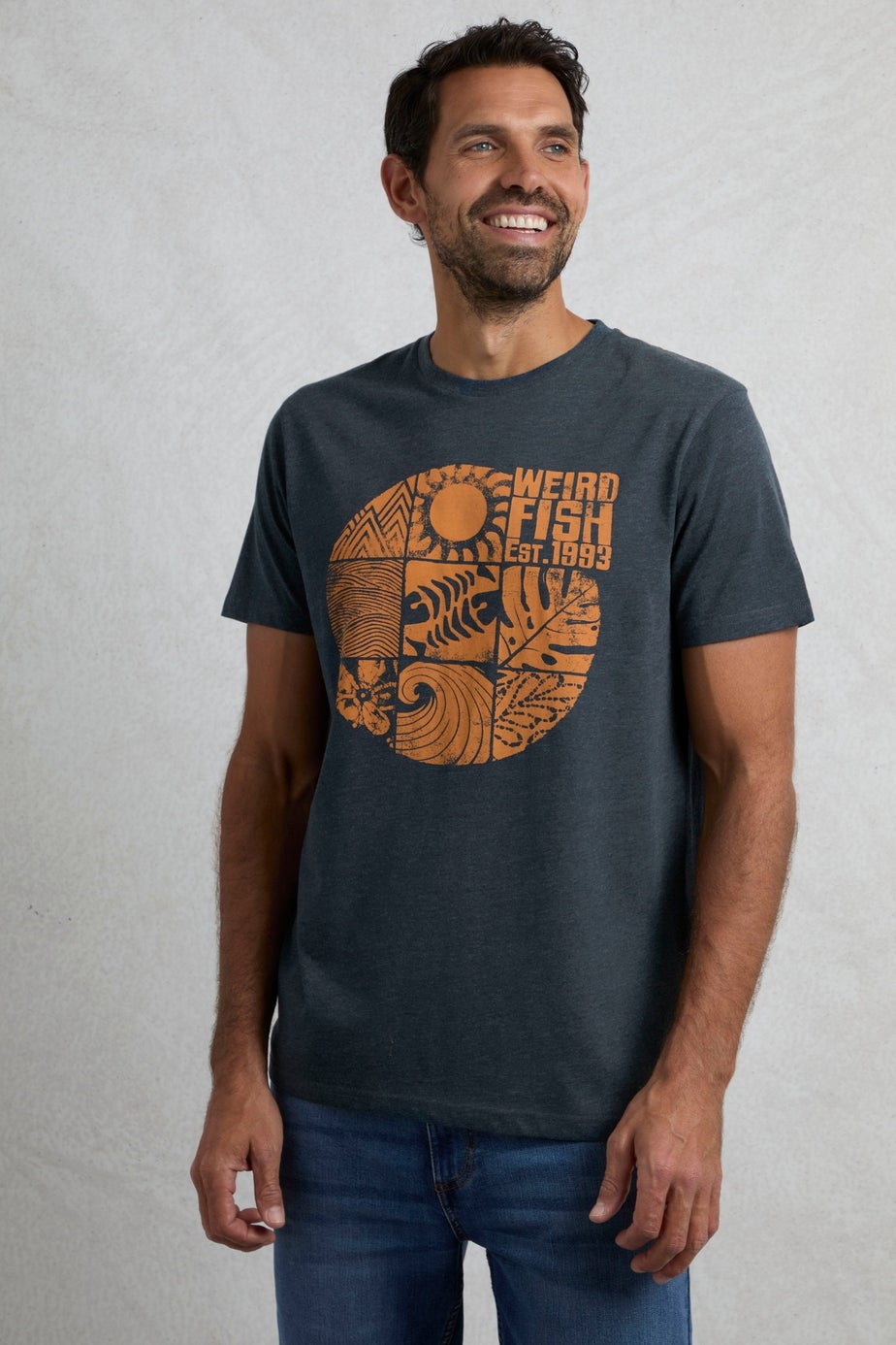 Weird Fish Navy Summer Sector Graphic T-Shirt