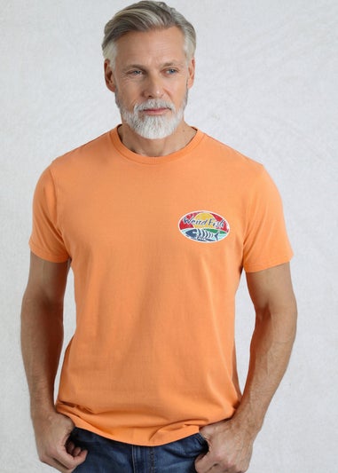 Weird Fish Orange Land & Sea Back Print Graphic T-Shirt