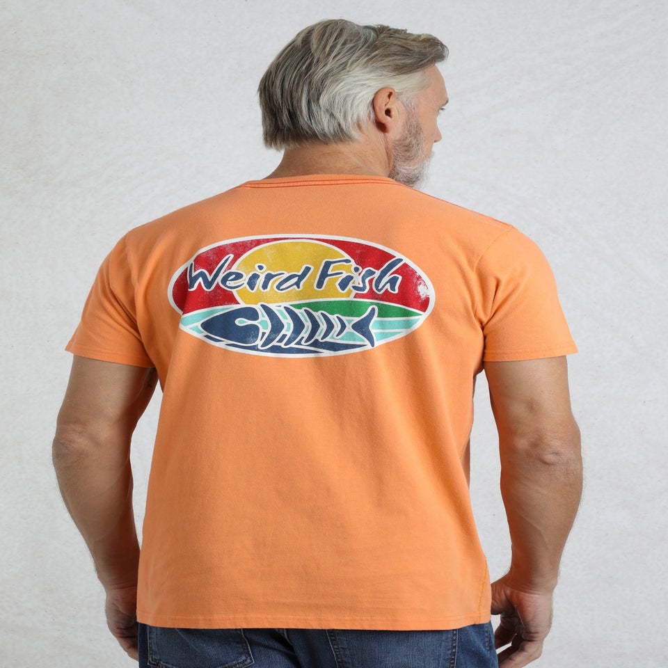 Weird Fish Orange Land & Sea Back Print Graphic T-Shirt