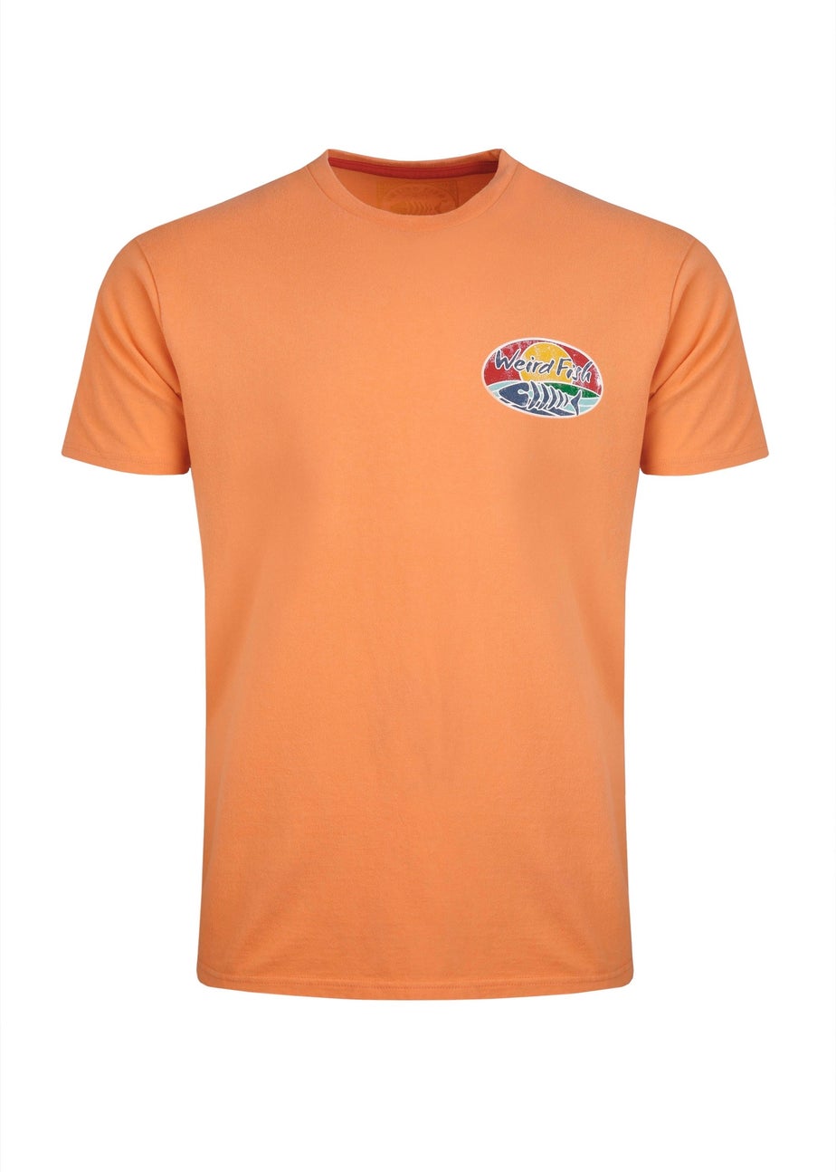 Weird Fish Orange Land & Sea Back Print Graphic T-Shirt