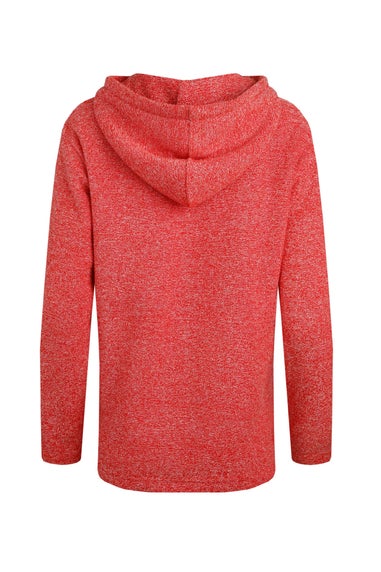 Weird Fish Red Alisa 1/4 Zip Snow Marl Fleece Hoodie