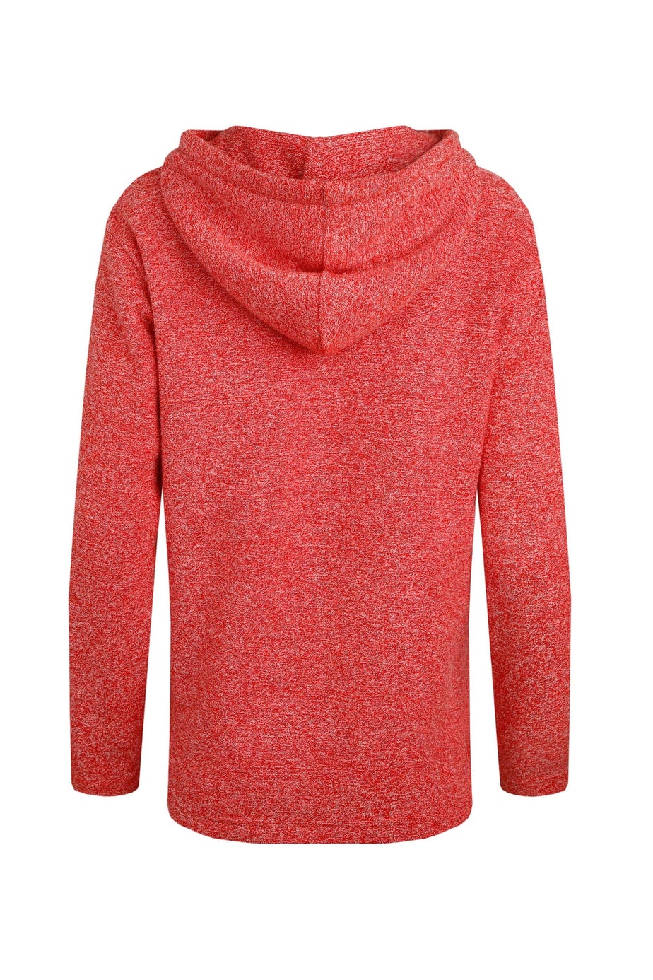 Weird Fish Red Alisa 1/4 Zip Snow Marl Fleece Hoodie