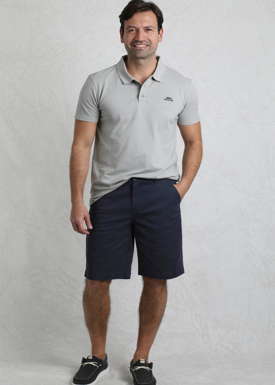 Weird Fish Navy Rayburn Flat Front Shorts
