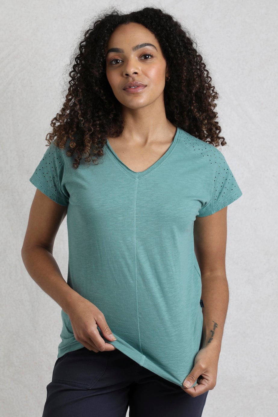 Weird Fish Blue Pernille Cutaway T-Shirt