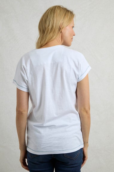 Weird Fish White Beach Run Front Print Graphic T-Shirt