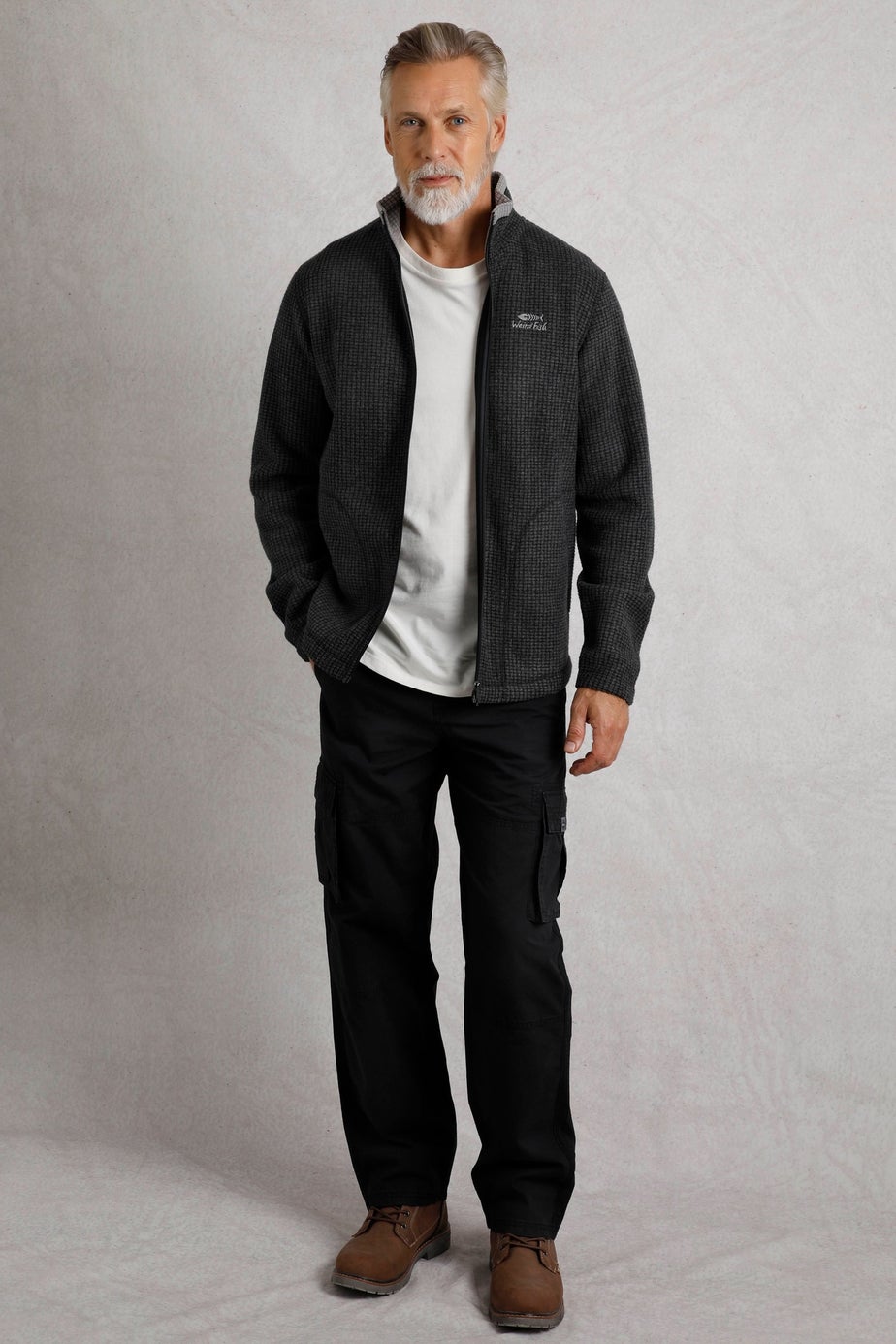 Weird Fish Black Shires Full Zip Grid Fleece