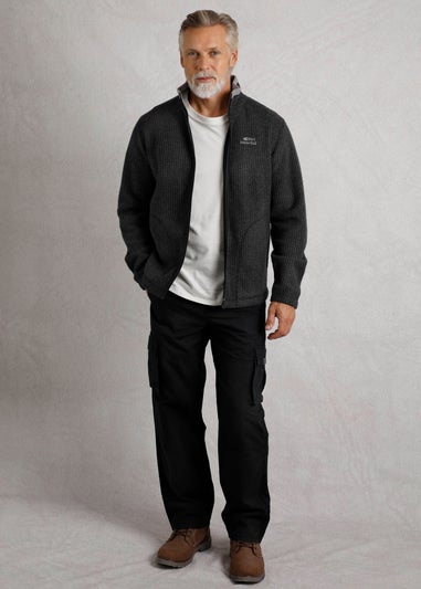 Weird Fish Black Shires Full Zip Grid Fleece