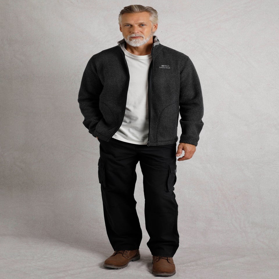 Weird Fish Black Shires Full Zip Grid Fleece